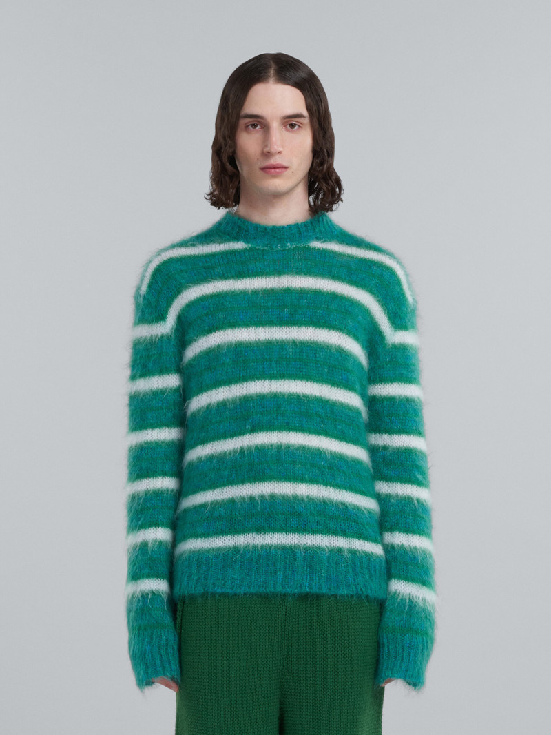Marni TURQUOISE STRIPED MOHAIR SWEATER outlook