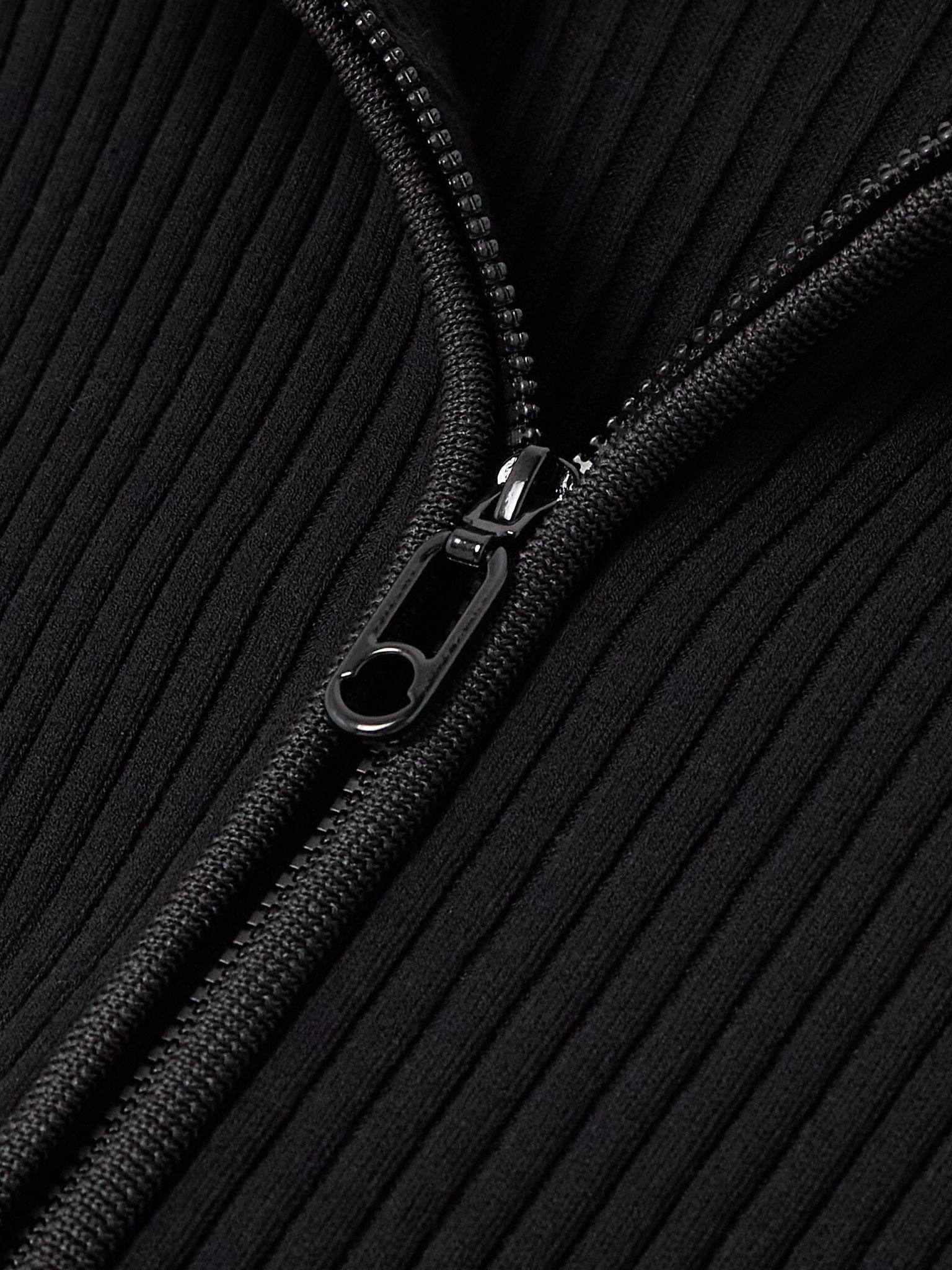 Ribbed-knit midi dress Black - 5