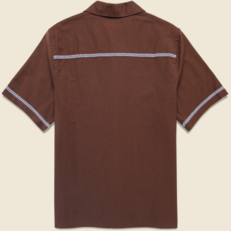 Wax London Didcot Pintuck Shirt - Brown/Blue outlook