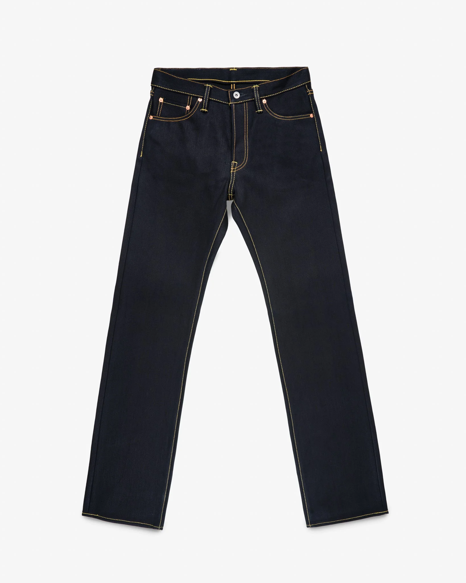 IH-634-XHSIB 25OZ SELVEDGE DENIM STRAIGHT CUT JEANS - INDIGO/BLACK - 1