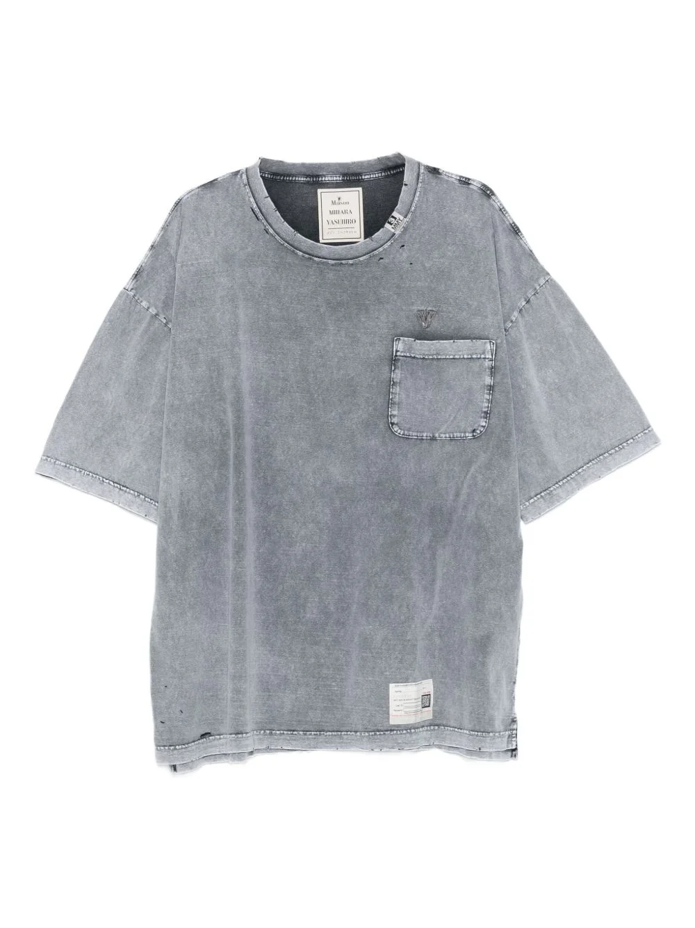 chest-pocket bleached T-shirt - 1
