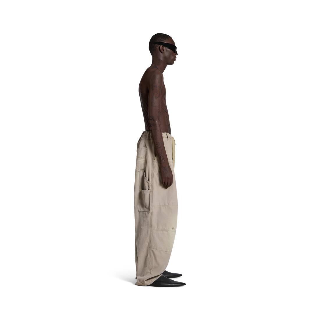 Men's Double Knee Pants in Beige - 3