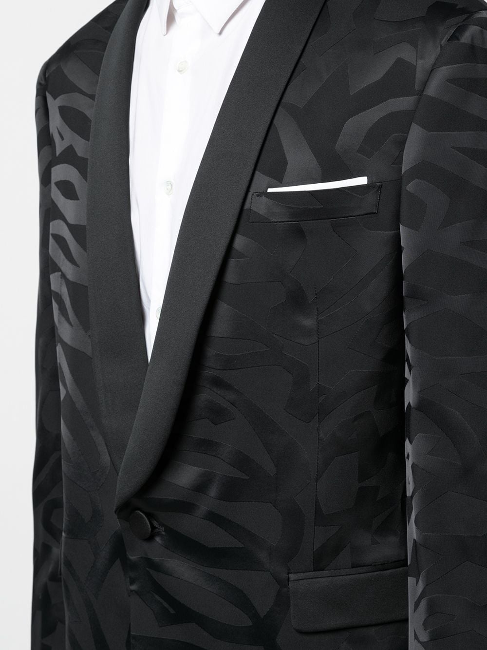 patterned satin jacket - 5