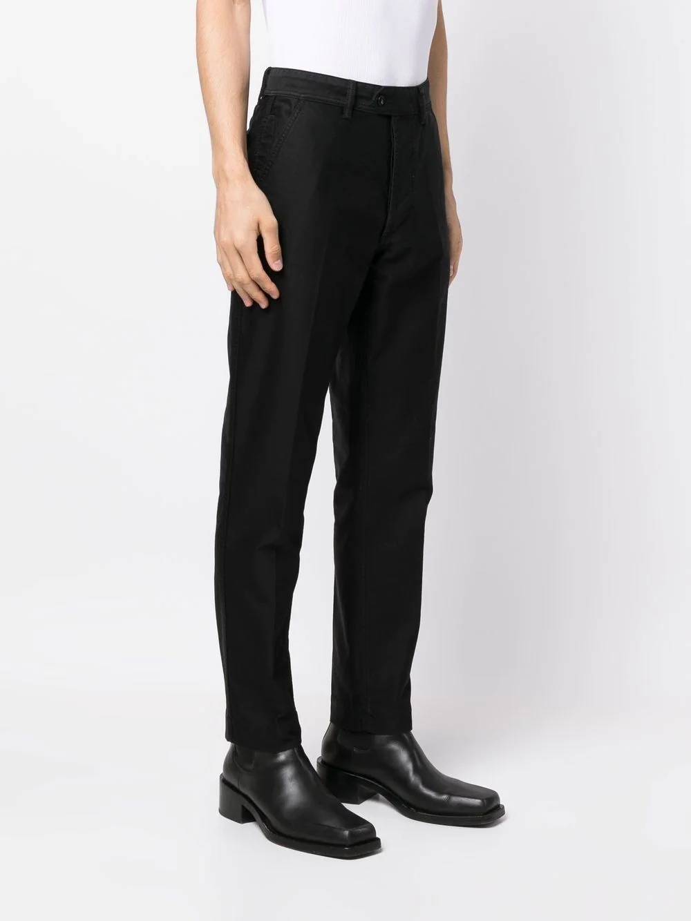 pleated cotton-satin trousers - 3