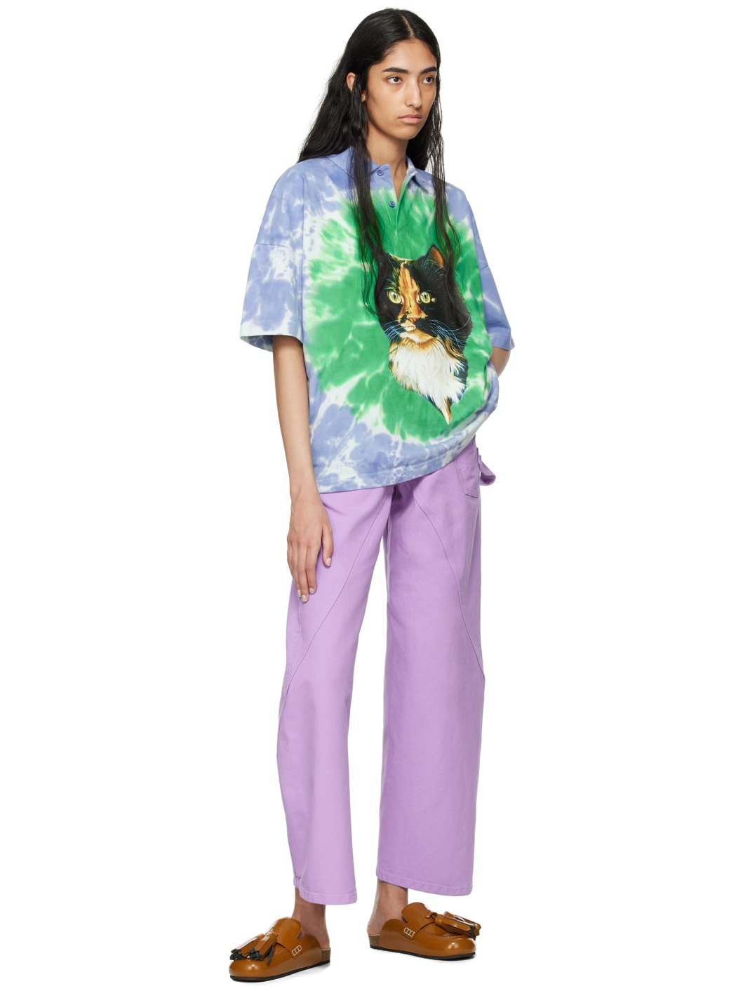 Purple Twisted Denim Trousers - 4