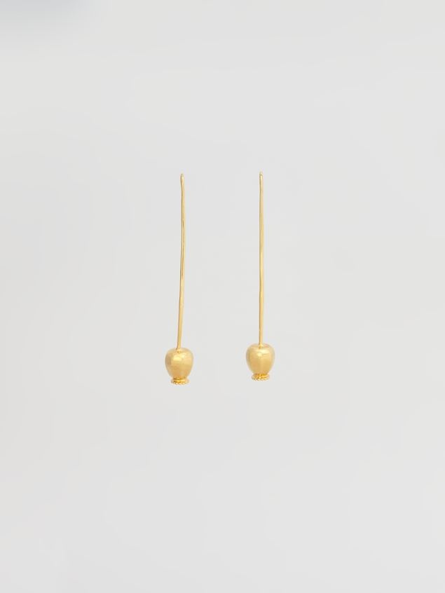 BRASS FLORA POPPY EARRINGS - 1