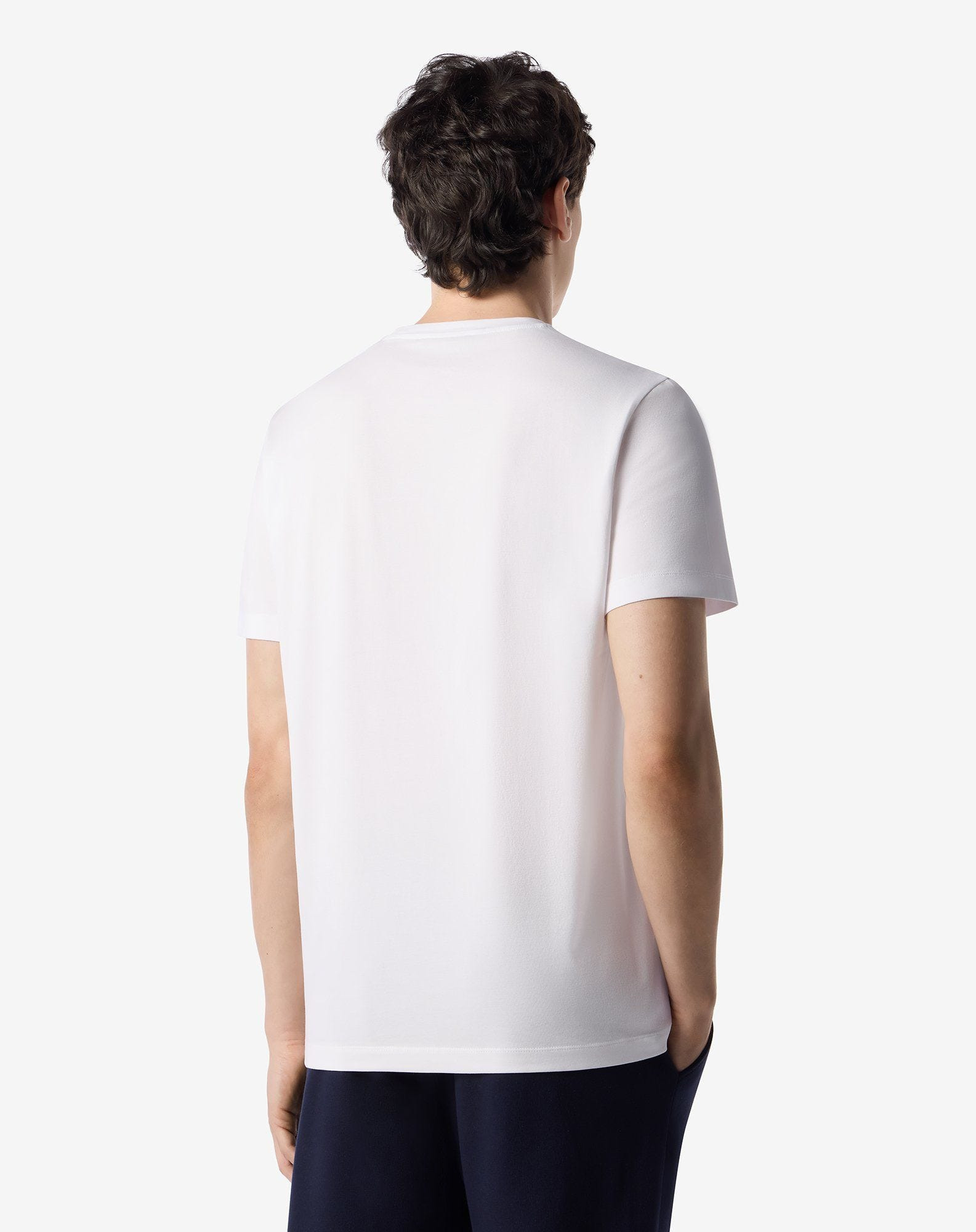White crew neck stretch jersey t-shirt - 3