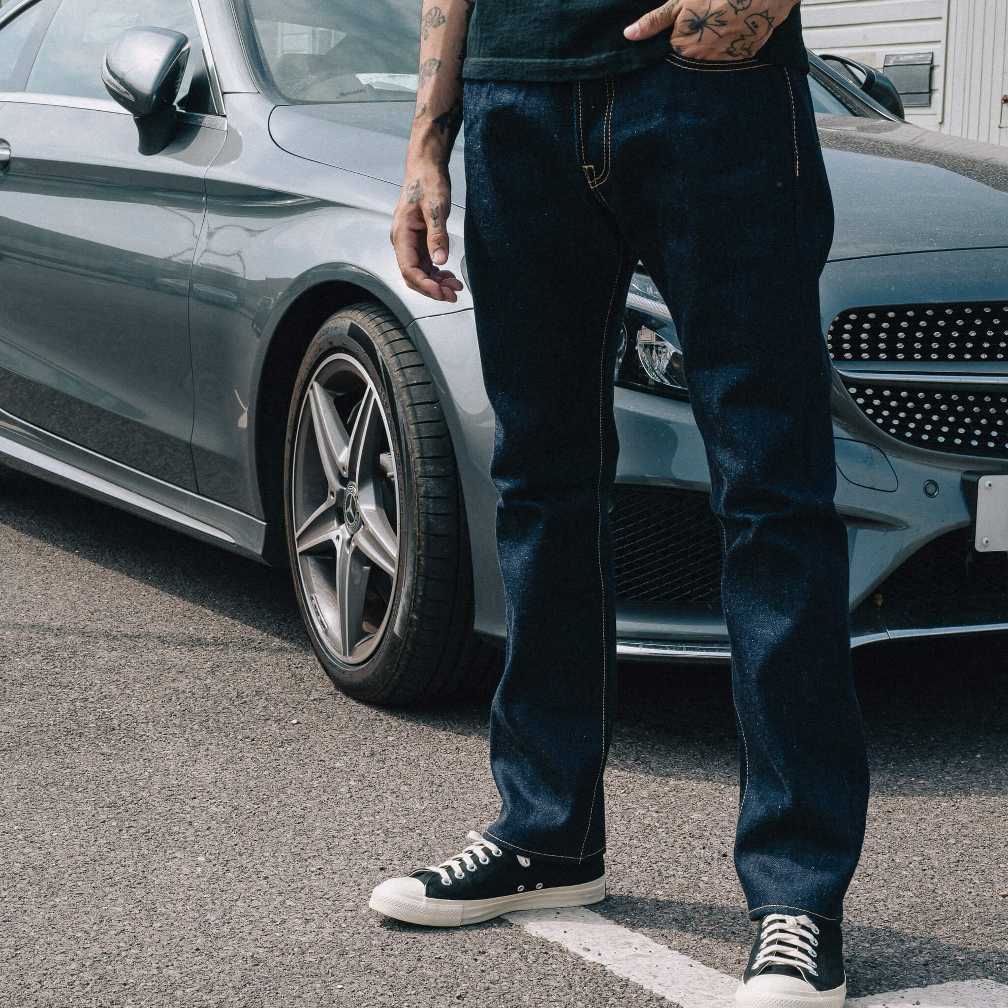 IH-555S-UHR 21/23oz Ultra Heavy Raw Selvedge Denim Super Slim Cut Jeans - Indigo - 4