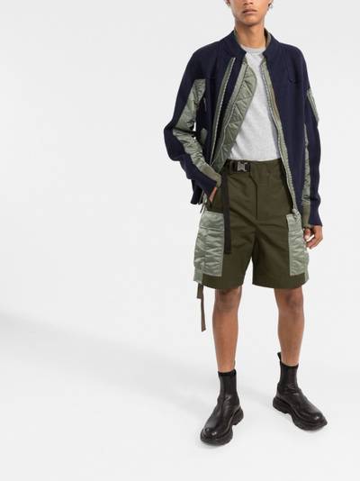 sacai belted cotton-blend cargo shorts outlook