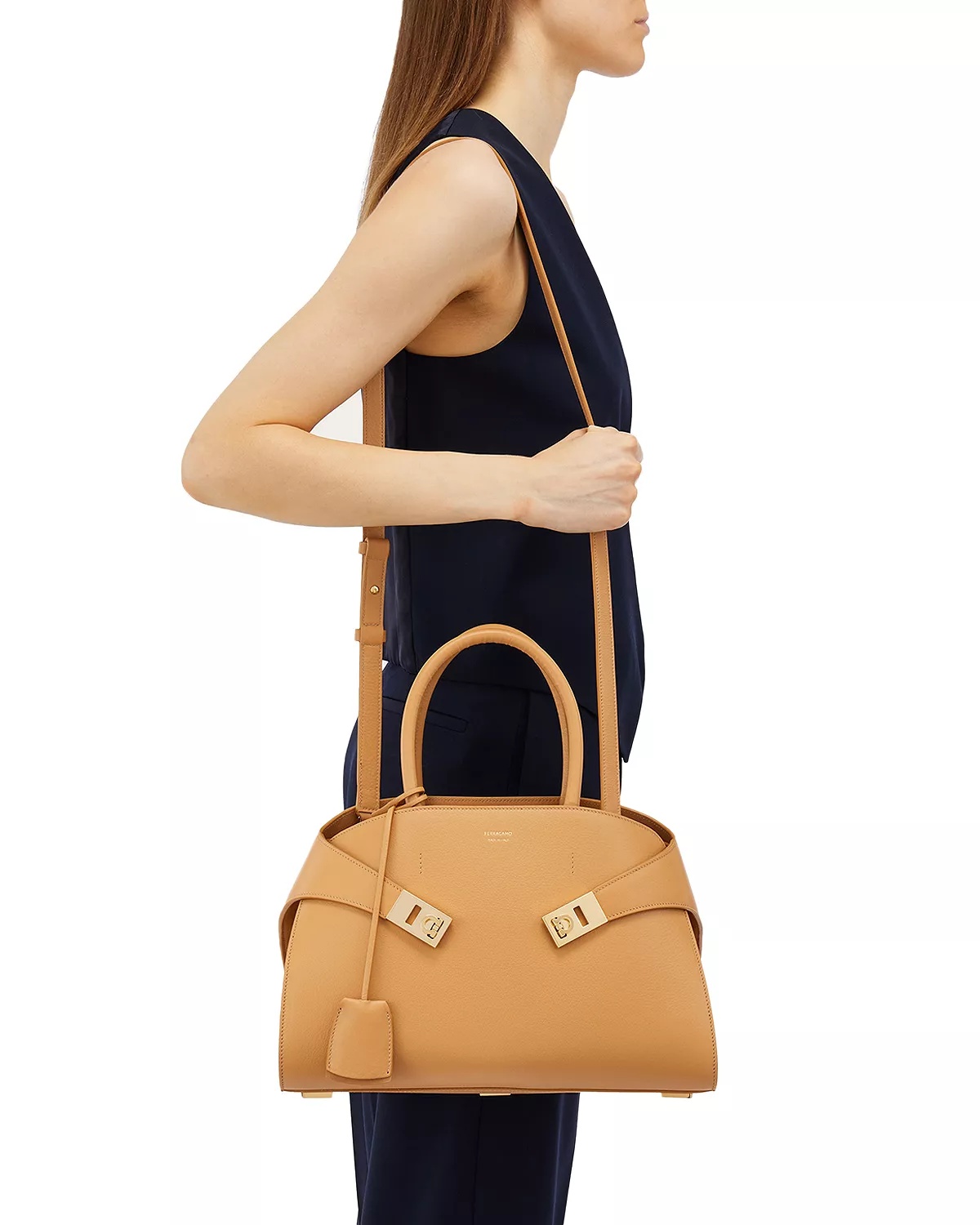 Hug Top Handle Leather Handbag - 3