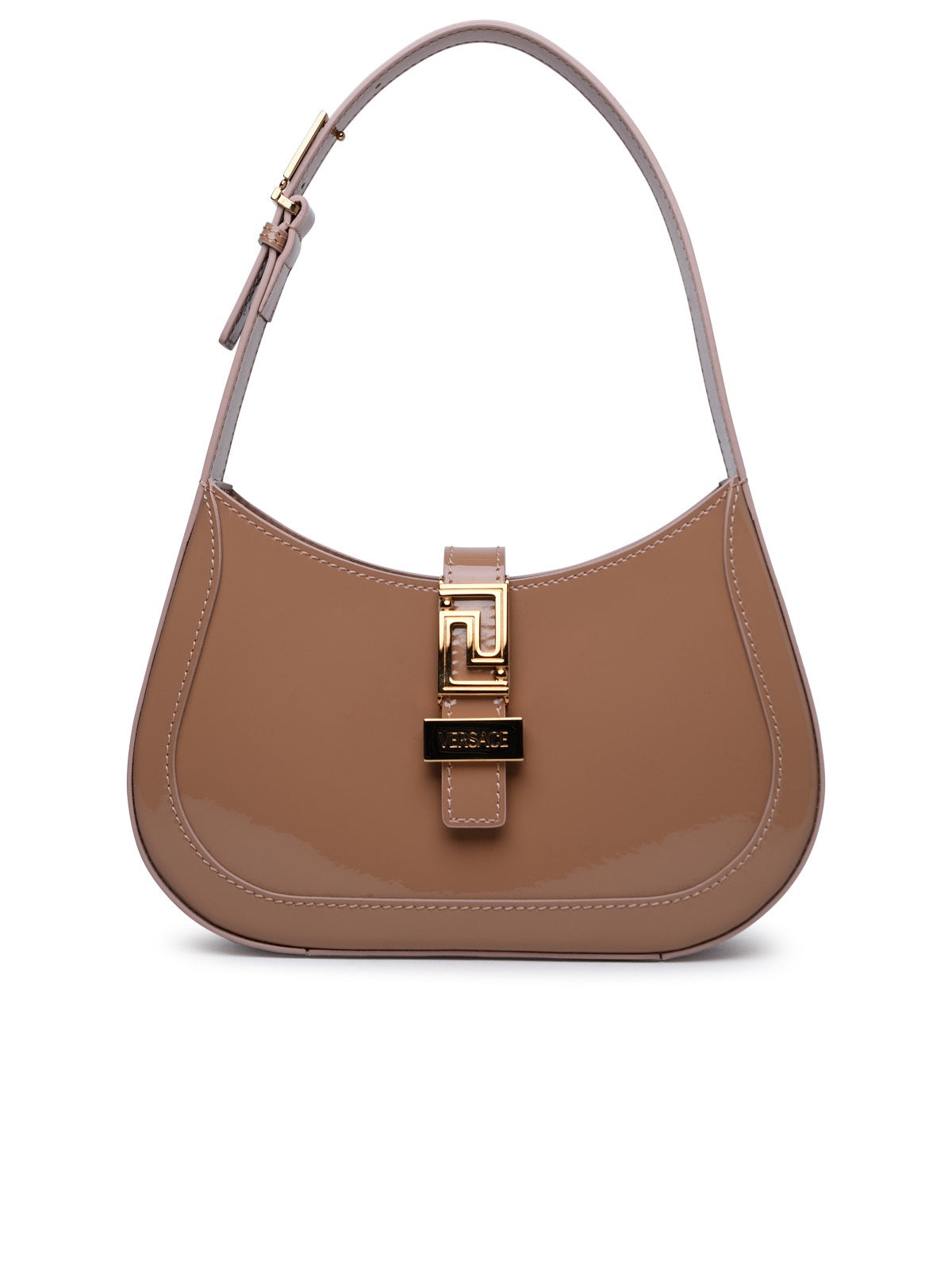 Versace Woman 'Greca Goddess' Small Beige Lambskin Hobo Bag - 1