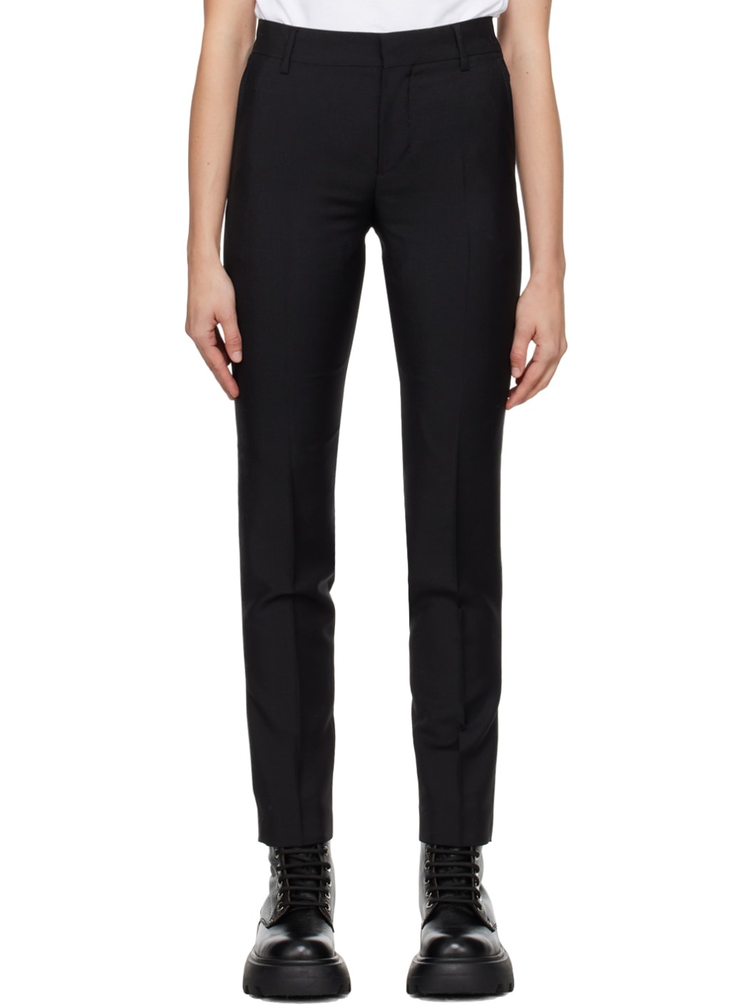 Black Creased Trousers - 1