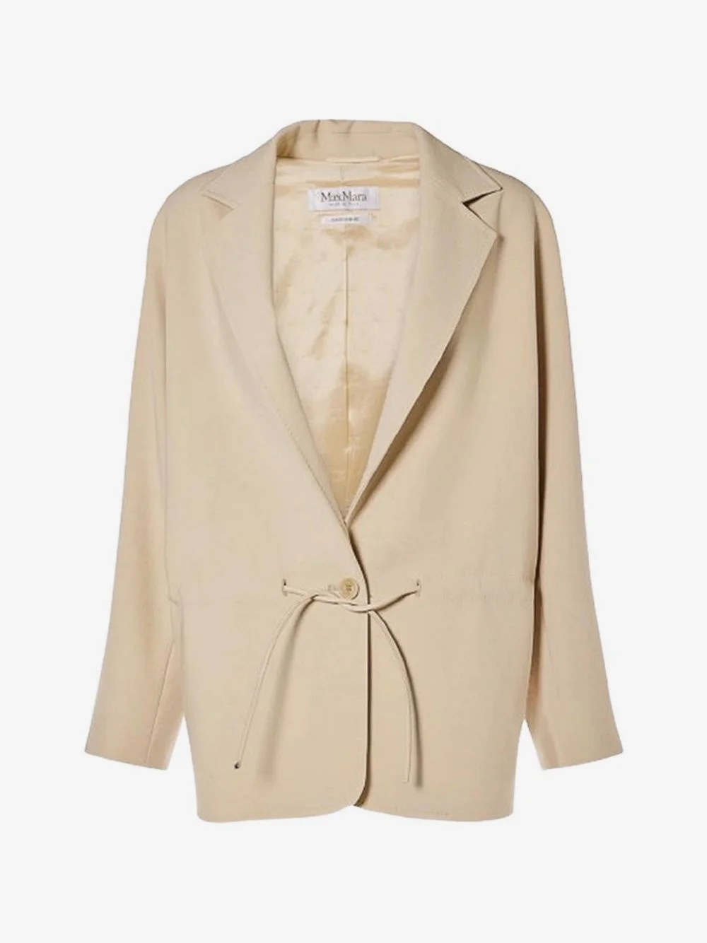 drawstring-waist notched-lapels jacket - 1