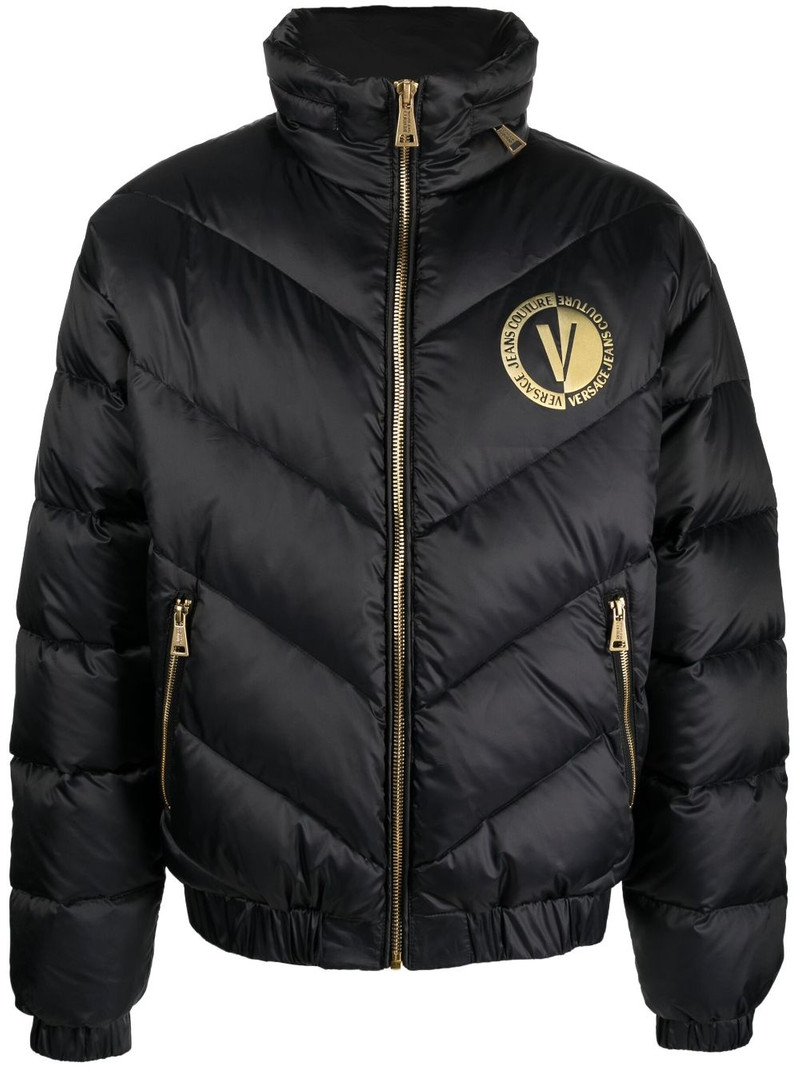 logo-patch padded jacket 1
