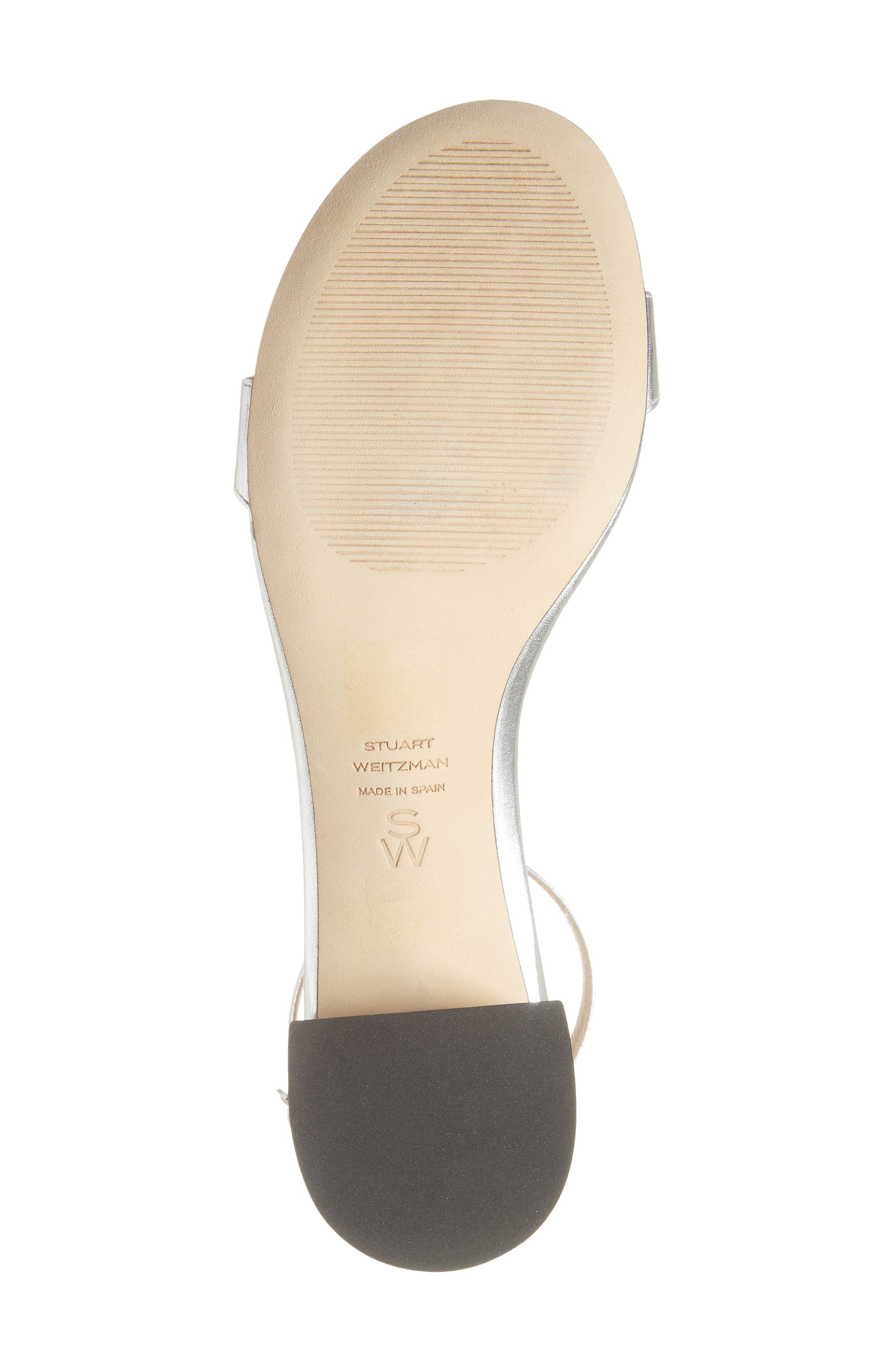 Stuart Weitzman Nudist Block Heel Sandal in Silver at Nordstrom - 6