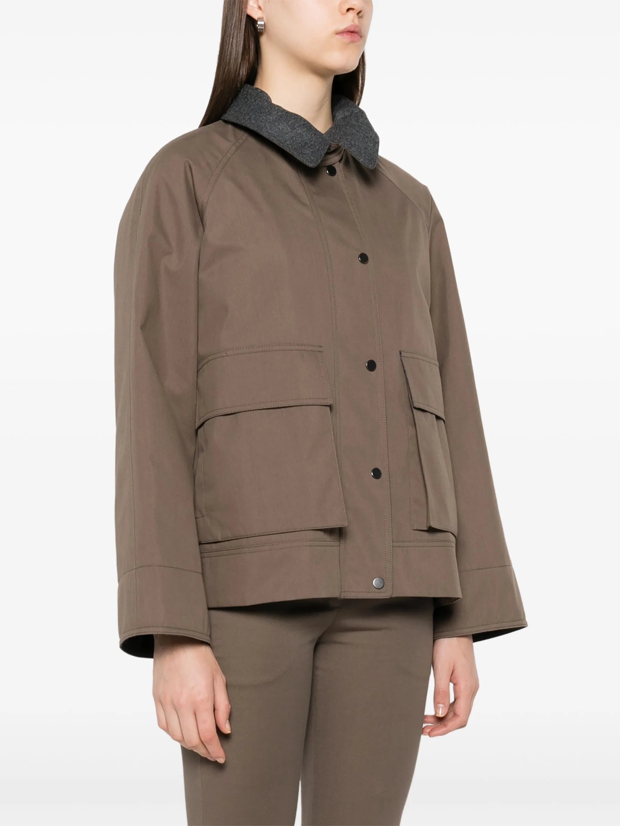 Contrasting-collar Jacket - 3