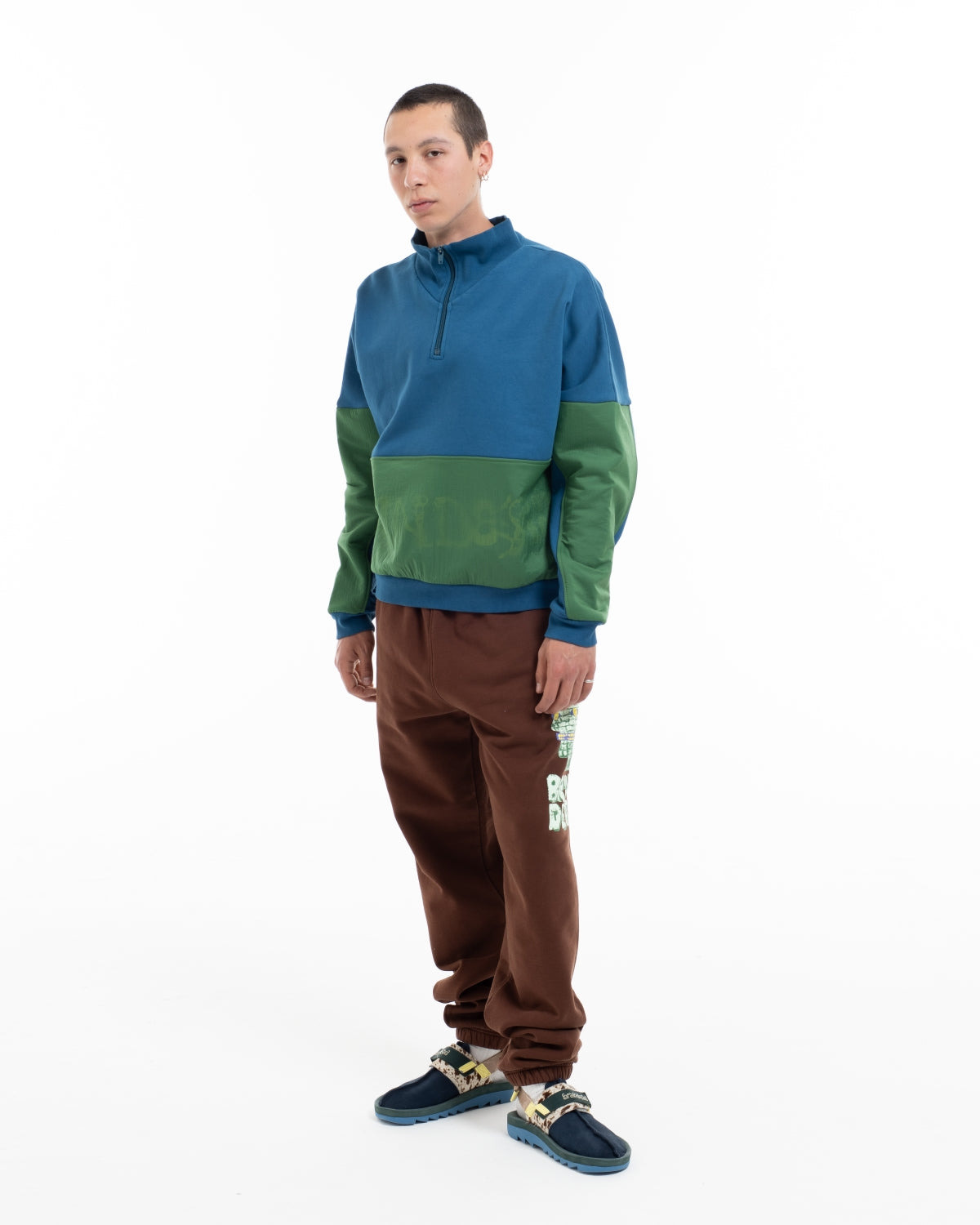 Sinister Screw Overlay Half Zip Fleece - Mallard Green - 6
