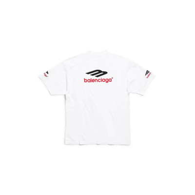 BALENCIAGA 3b Sports Icon T-shirt Medium Fit in White/black outlook
