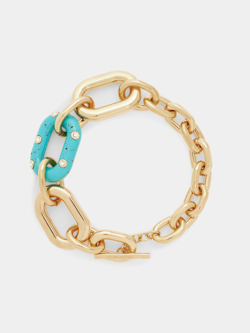 BLUE XL LINK OVERSIZED PALM SPRING NECKACE - 1
