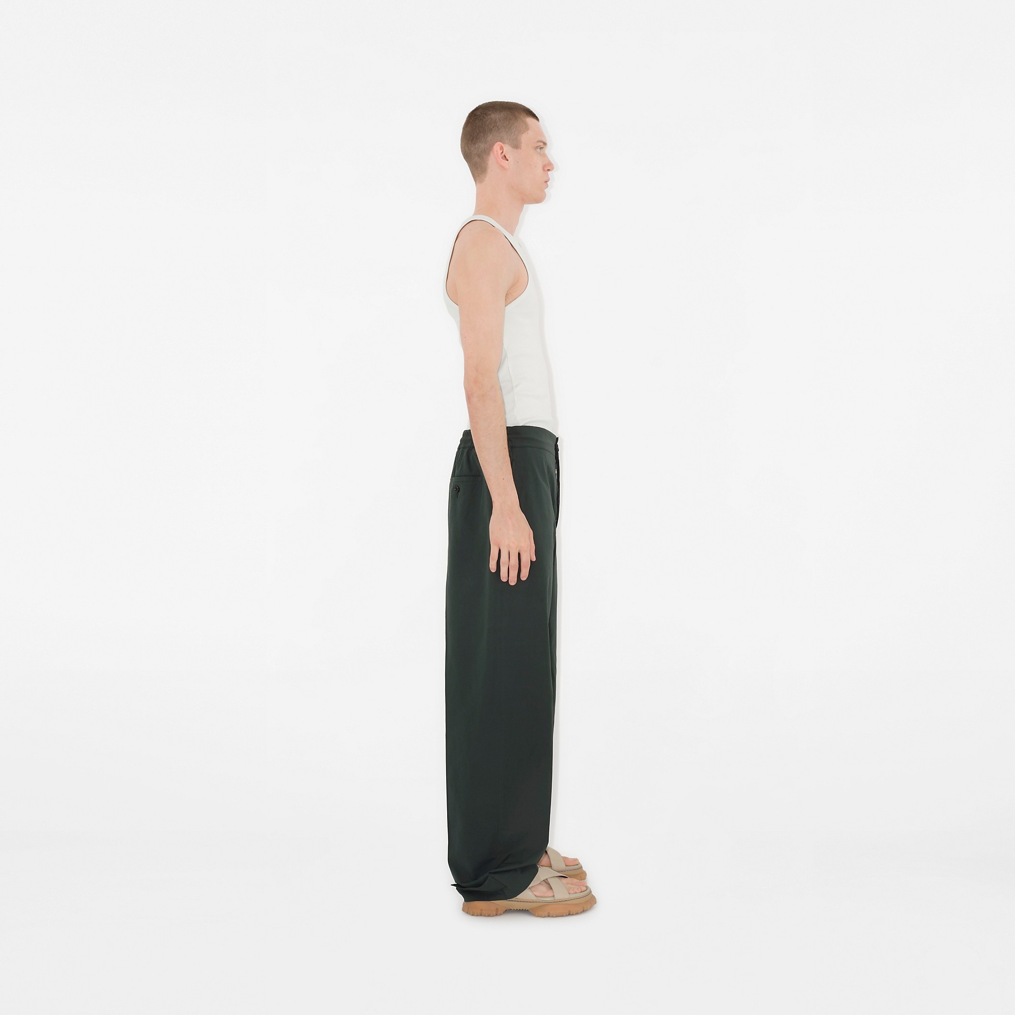 Cotton Blend Tailored Trousers - 3