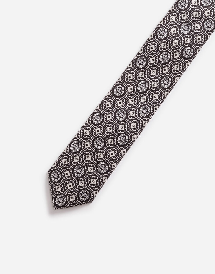 Silk jacquard tie with DG logo, blade: 6cm - 23 inches - 3