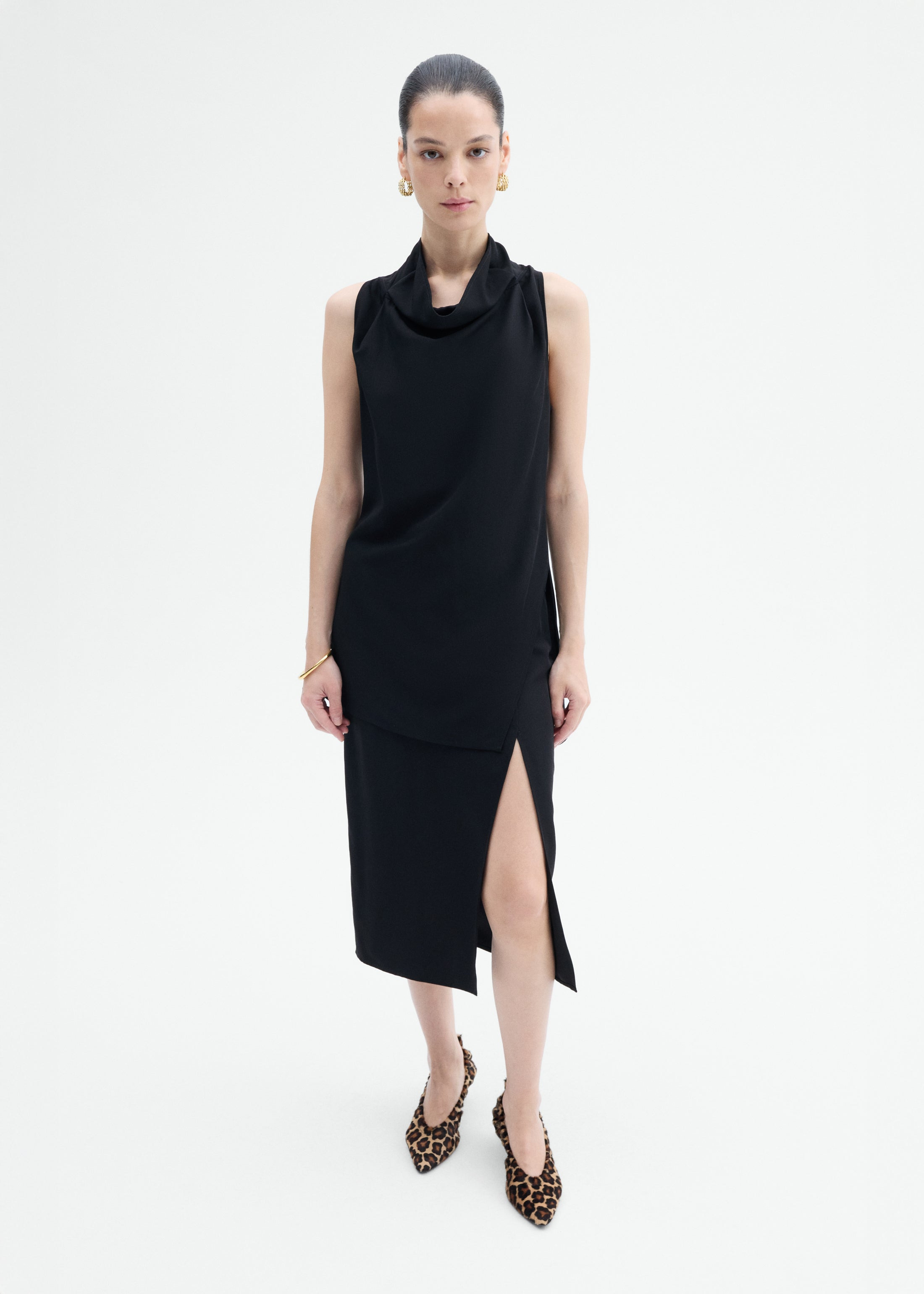 Sleeveless Cowl Neck Top - 2