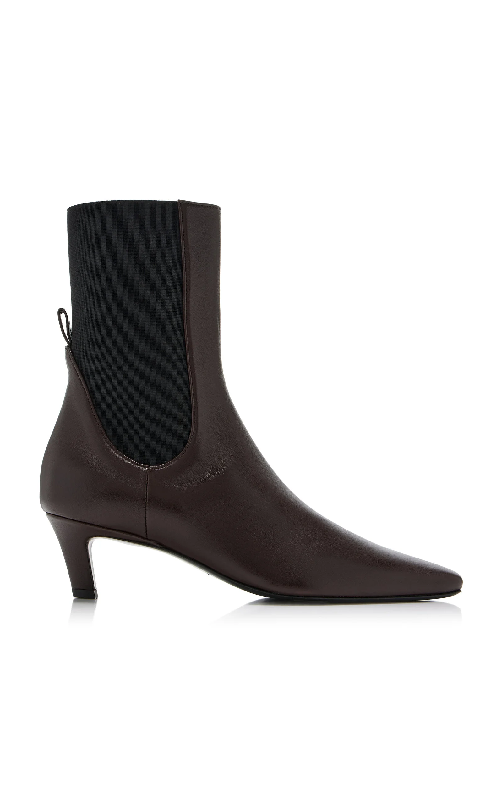 The Mid Heel Leather Boots brown - 1
