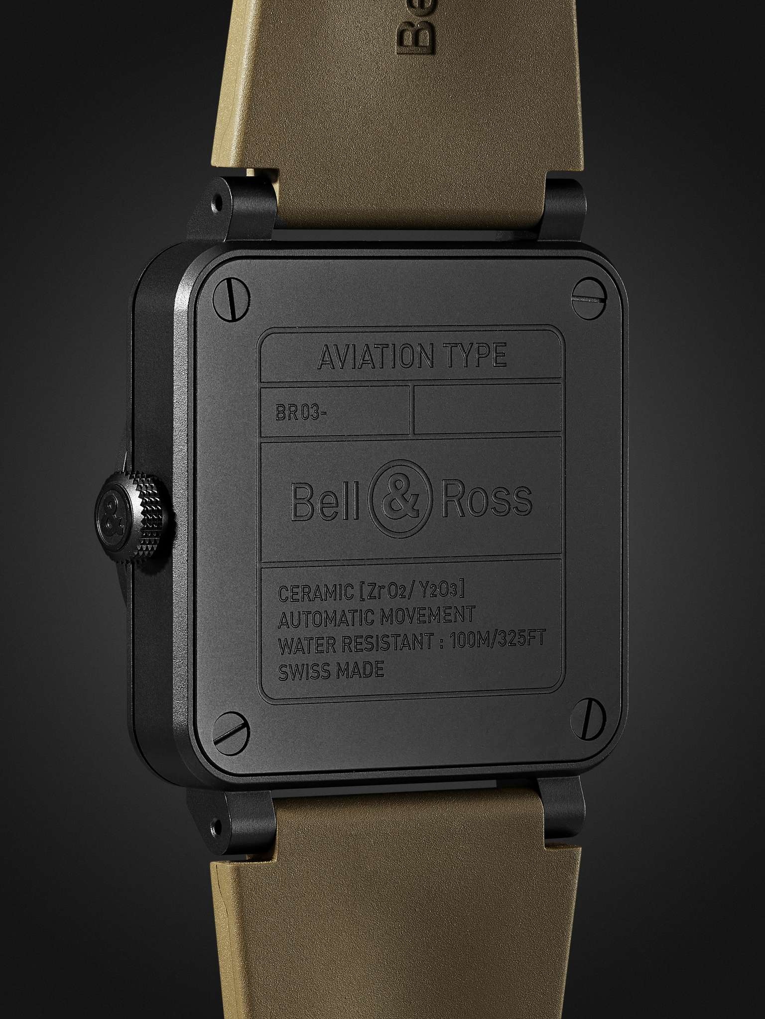 BR 03 Automatic 41mm Ceramic and Rubber Watch, Ref. No. BR03A-MIL-CE/SRB - 4