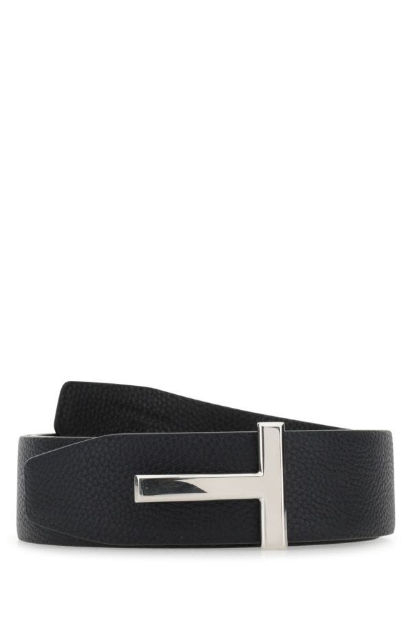 TOM FORD Black Leather Belt - 1