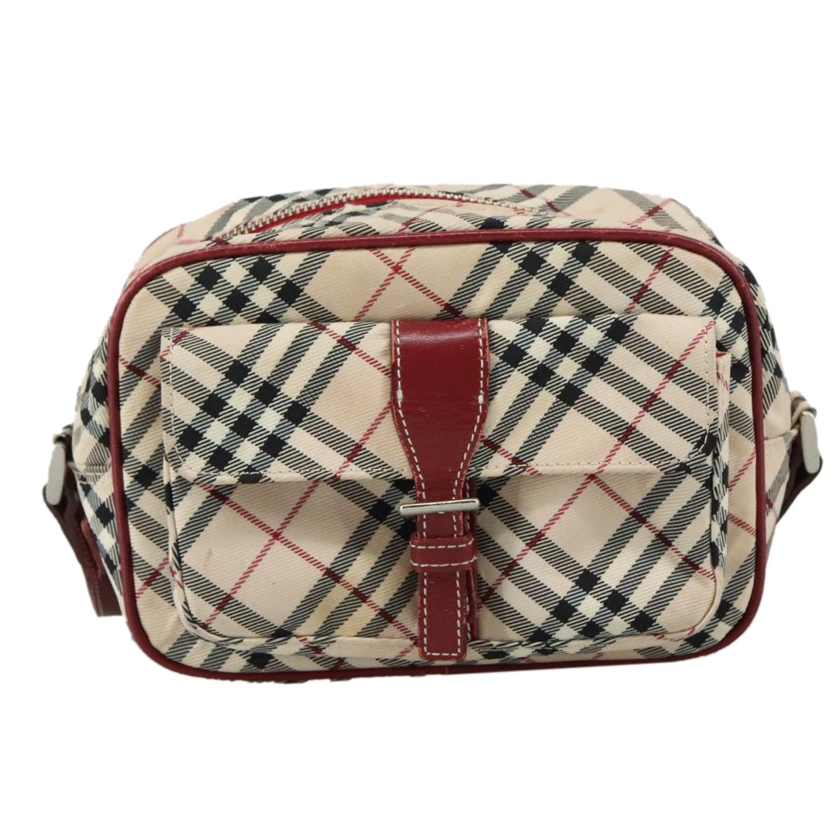 Burberry Nova Check Blue Label Shoulder Bag Nylon Beige Silver - 2