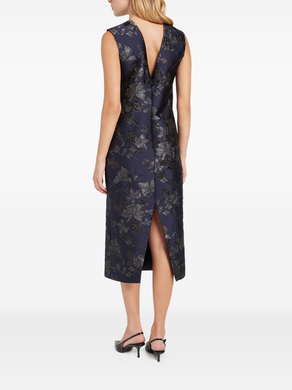 floral-print sleeveless midi dress - 3