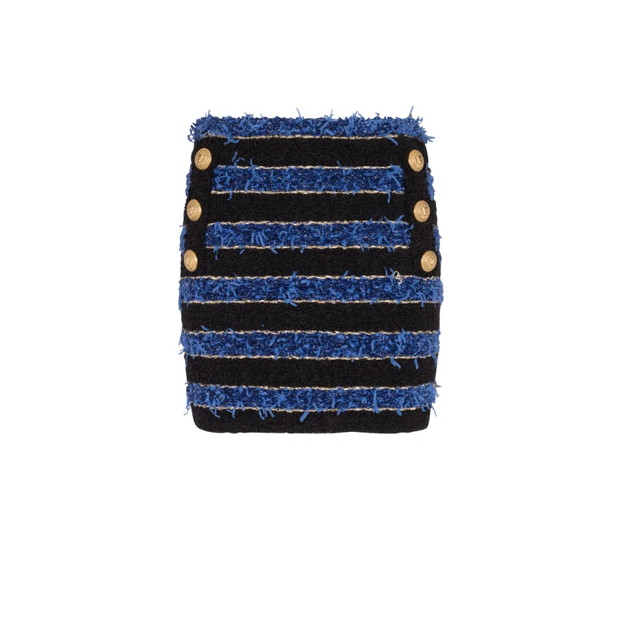 Balmain Short Striped Tweed Skirt - 1