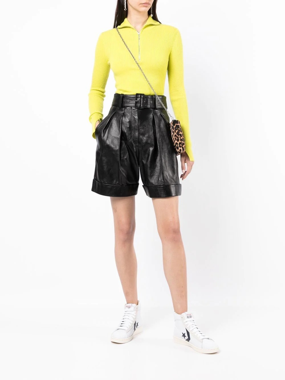 belted wide-leg shorts - 2