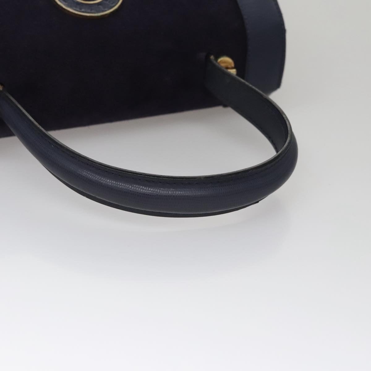 CELINE Hand Bag Suede Leather Purple Gold - 7