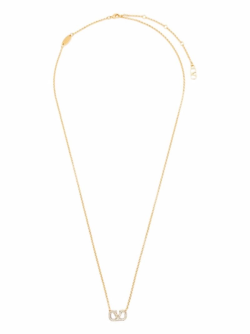 VLogo Signature crystal-embellished necklace - 3