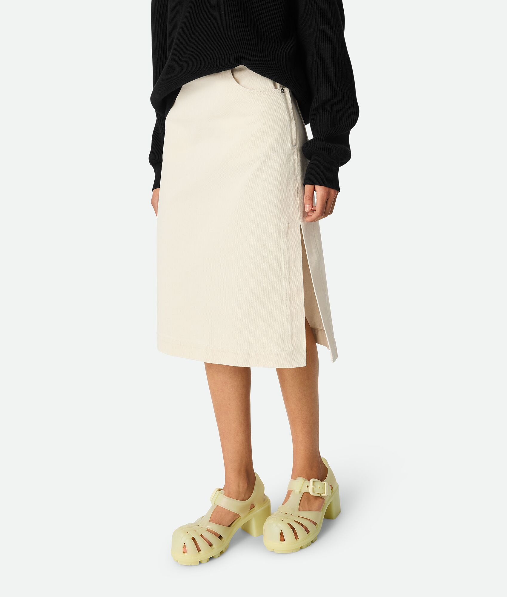 Colored Denim Skirt - 2