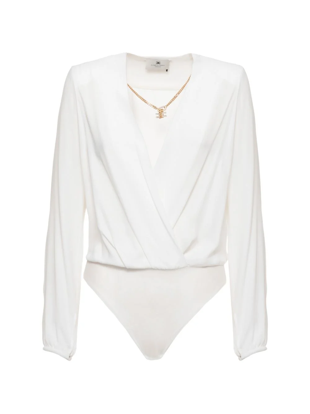 draped chain-detail bodysuit - 1