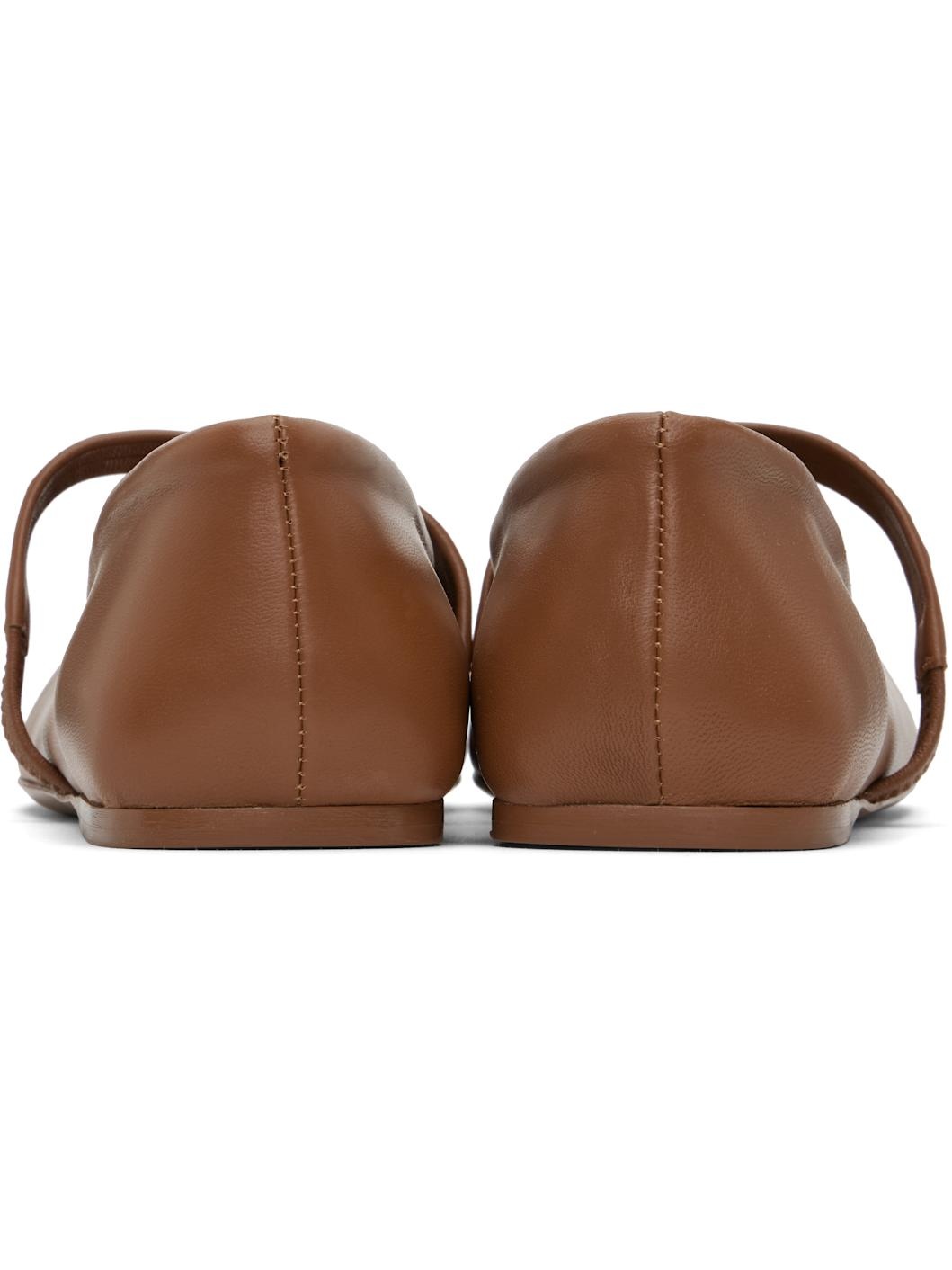Brown Mary Jane Ballerina Flats - 2