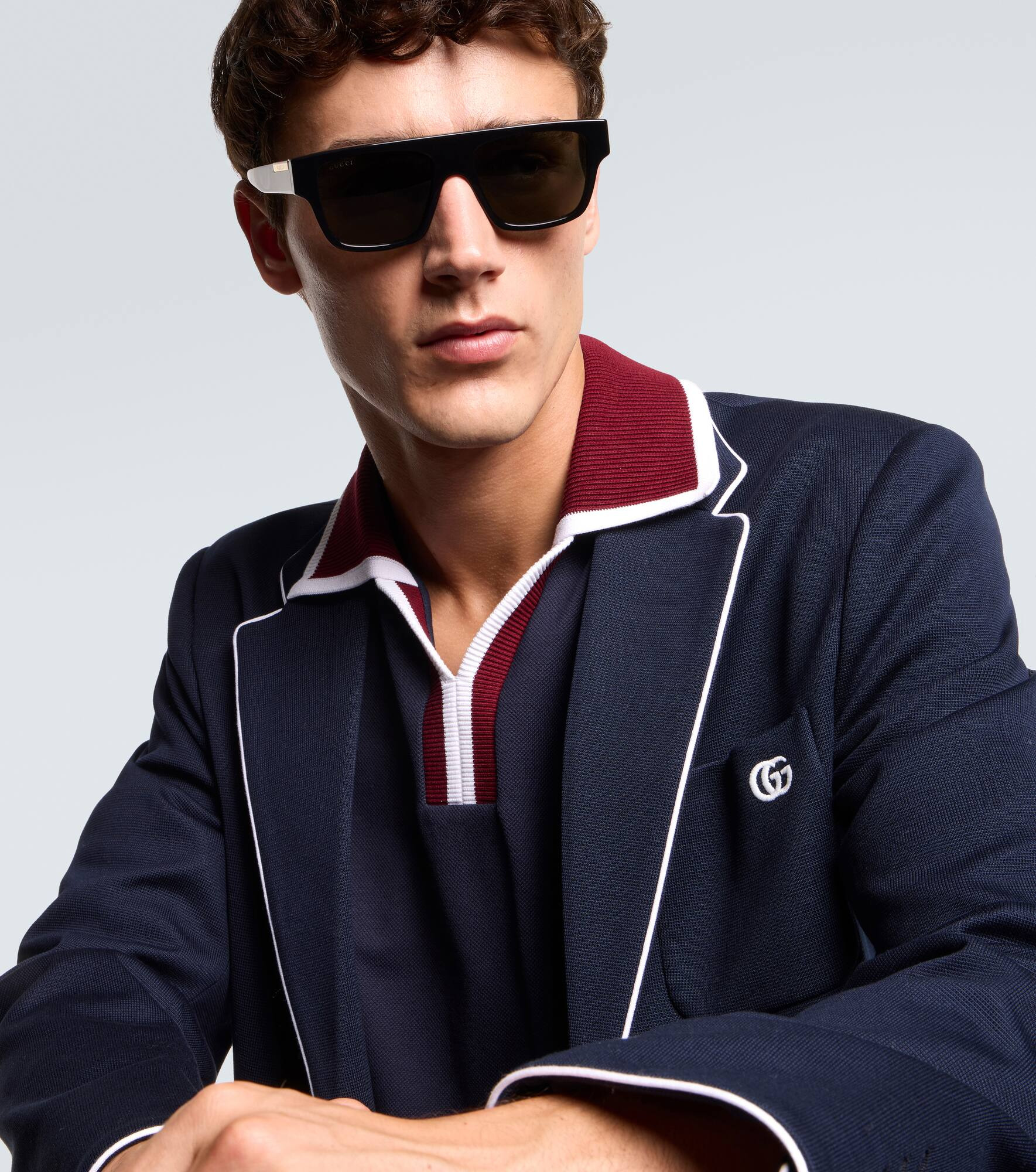 Web Stripe flat-top sunglasses - 3