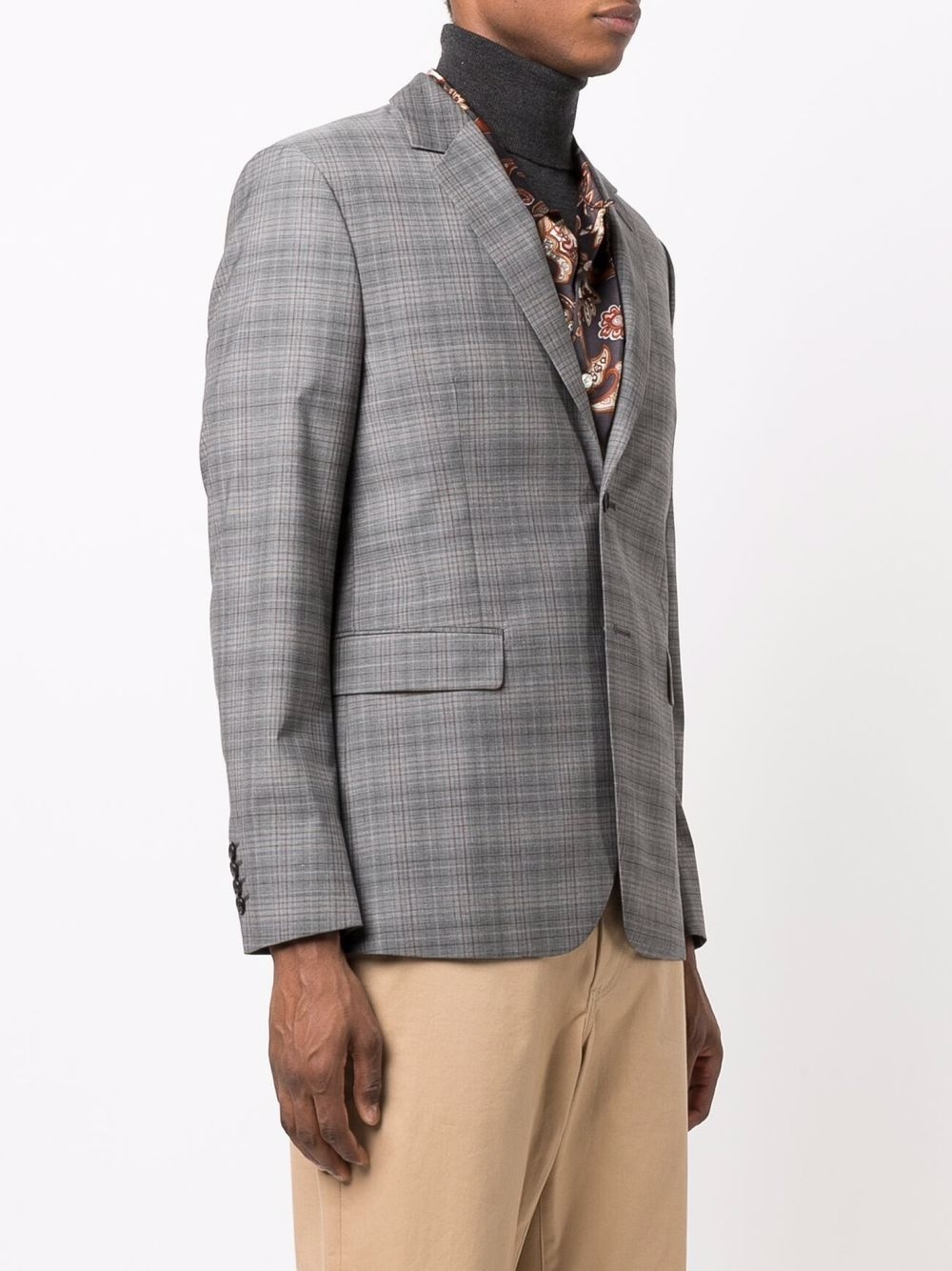 plaid-check print blazer - 3