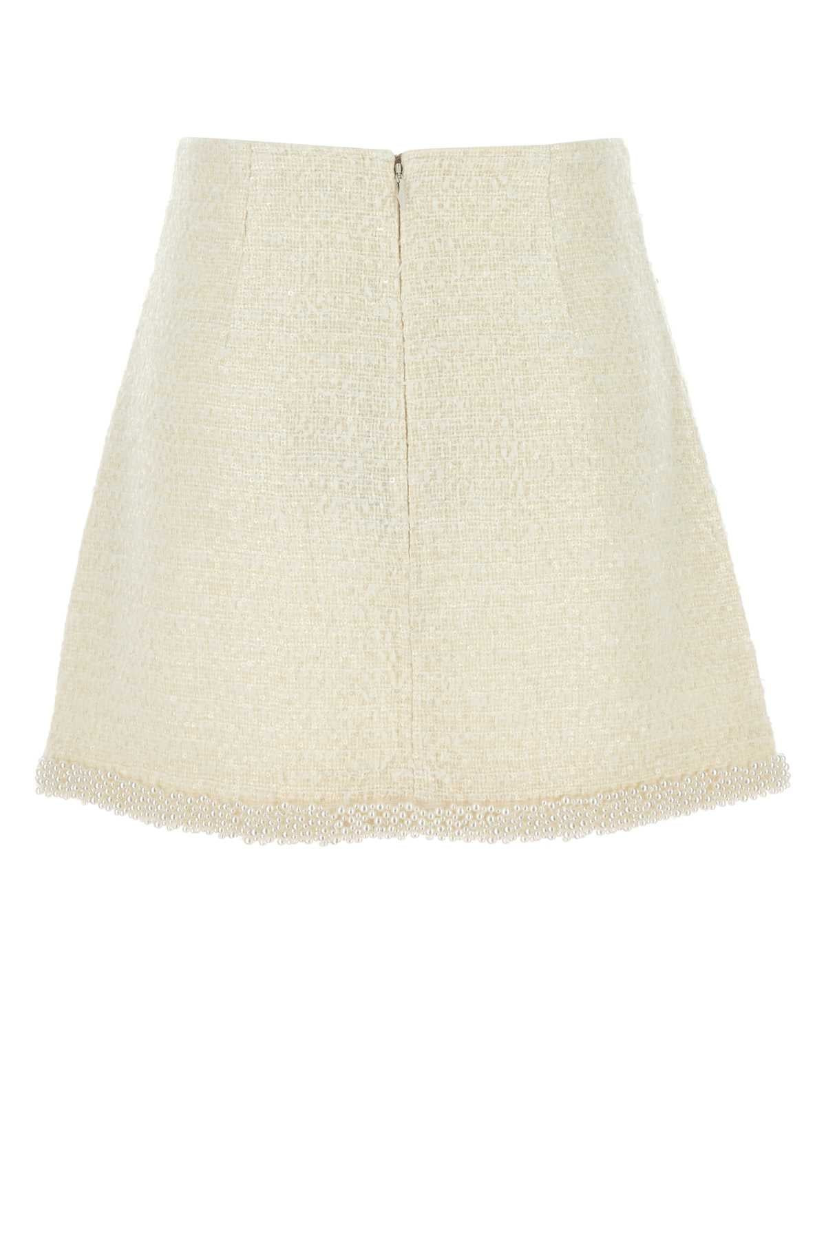 Self Portrait Women Ivory Boucle Mini Skirt - 2