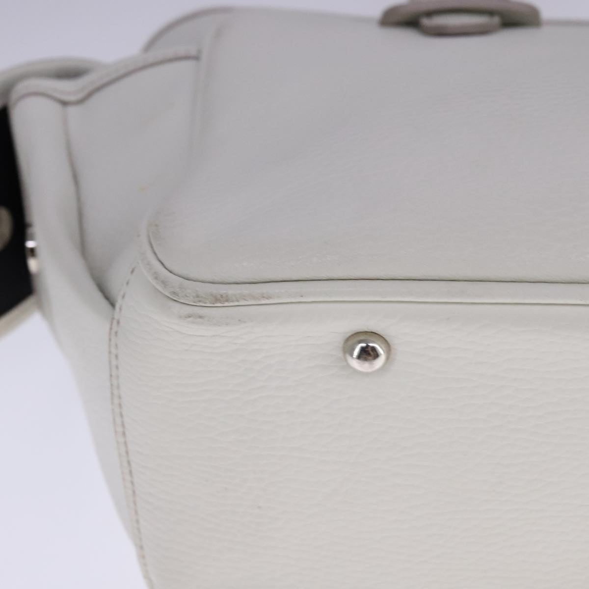 Burberry Hand Bag Leather White Silver - 15