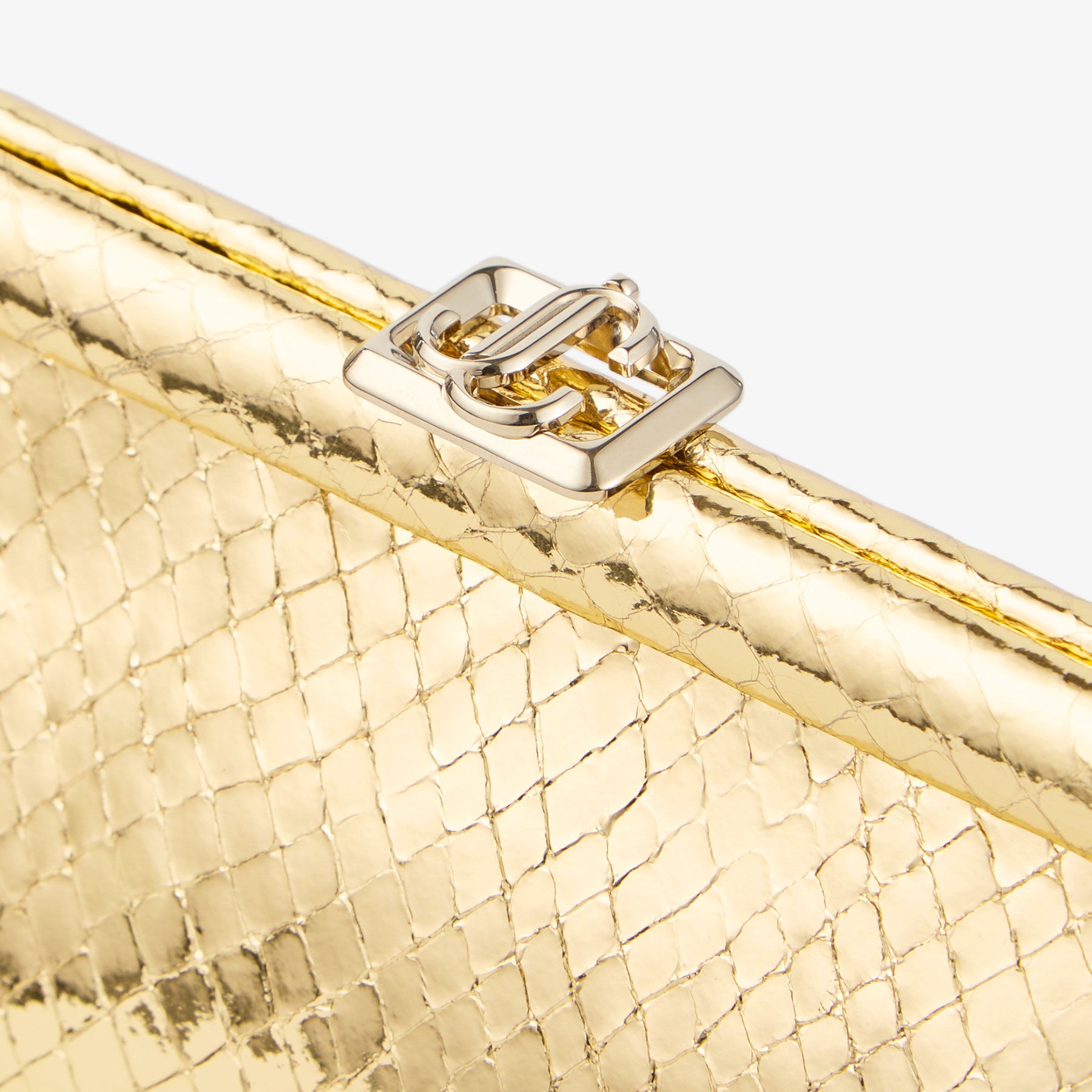 Skylar
Gold Candy Wrap Leather Clutch with Square JC Clasp - 4
