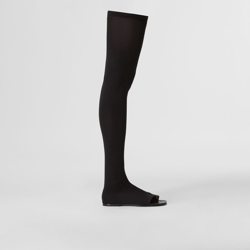 Toe-ring Detail Over-the-knee Sock Boots - 1