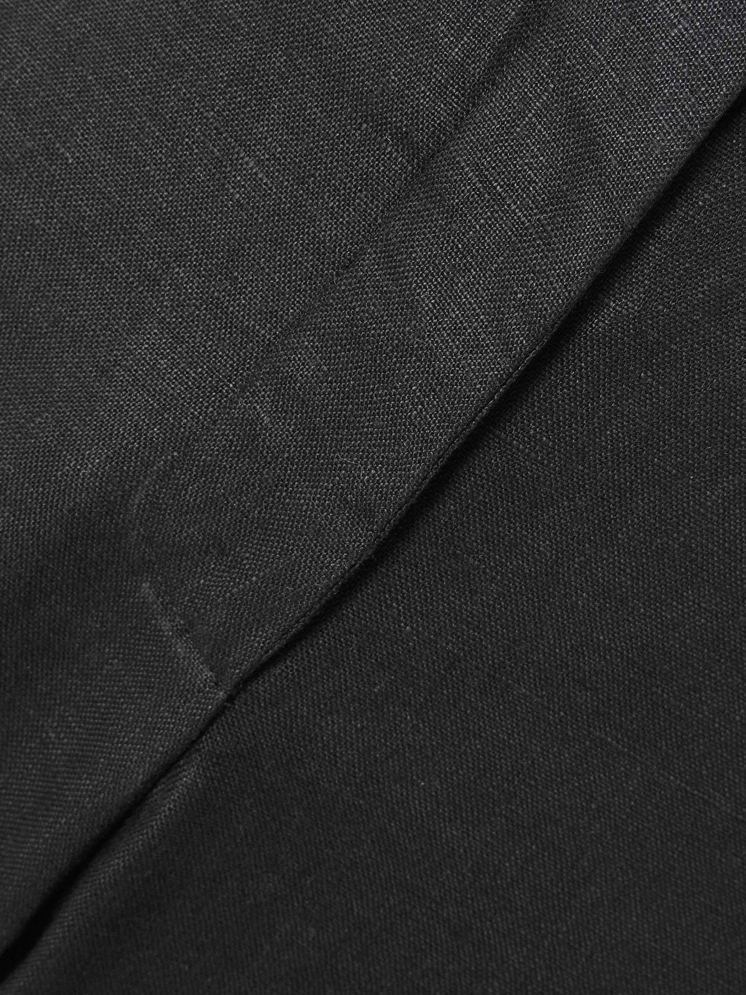 Sanne linen straight-leg pants Black - 5