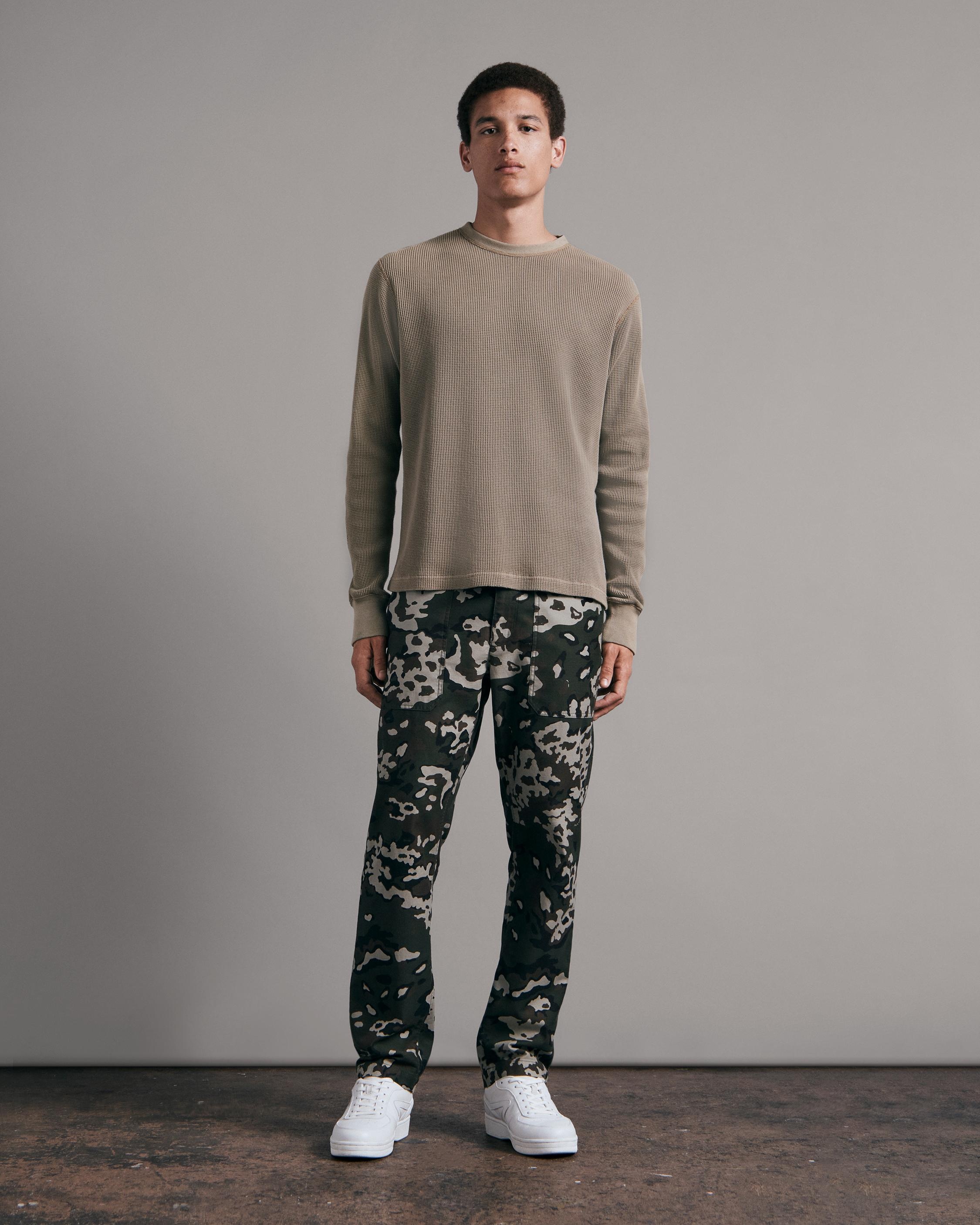 Garment Dyed Waffle Crew
Cotton T-Shirt - 3