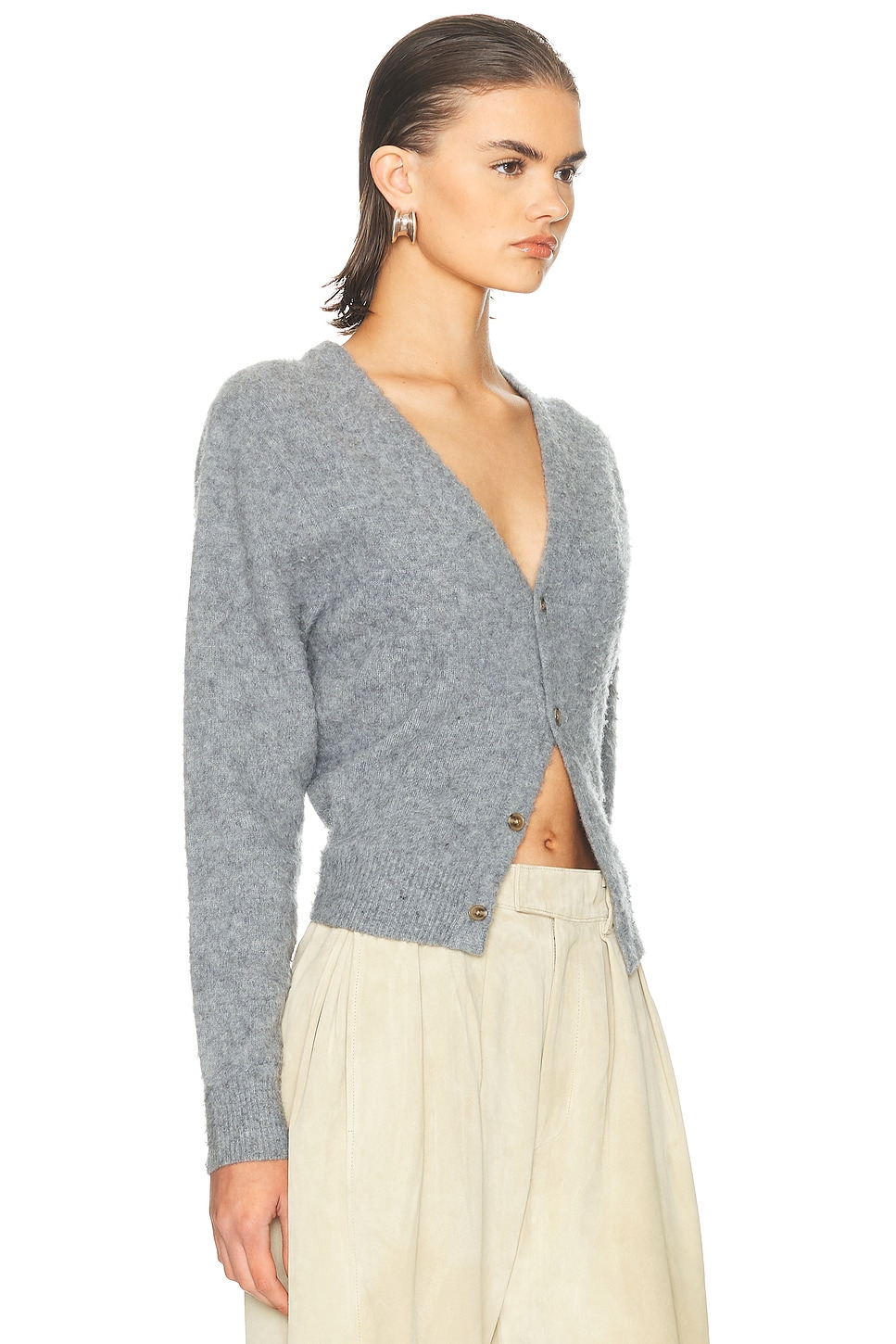 Split Hem Cardigan - 2