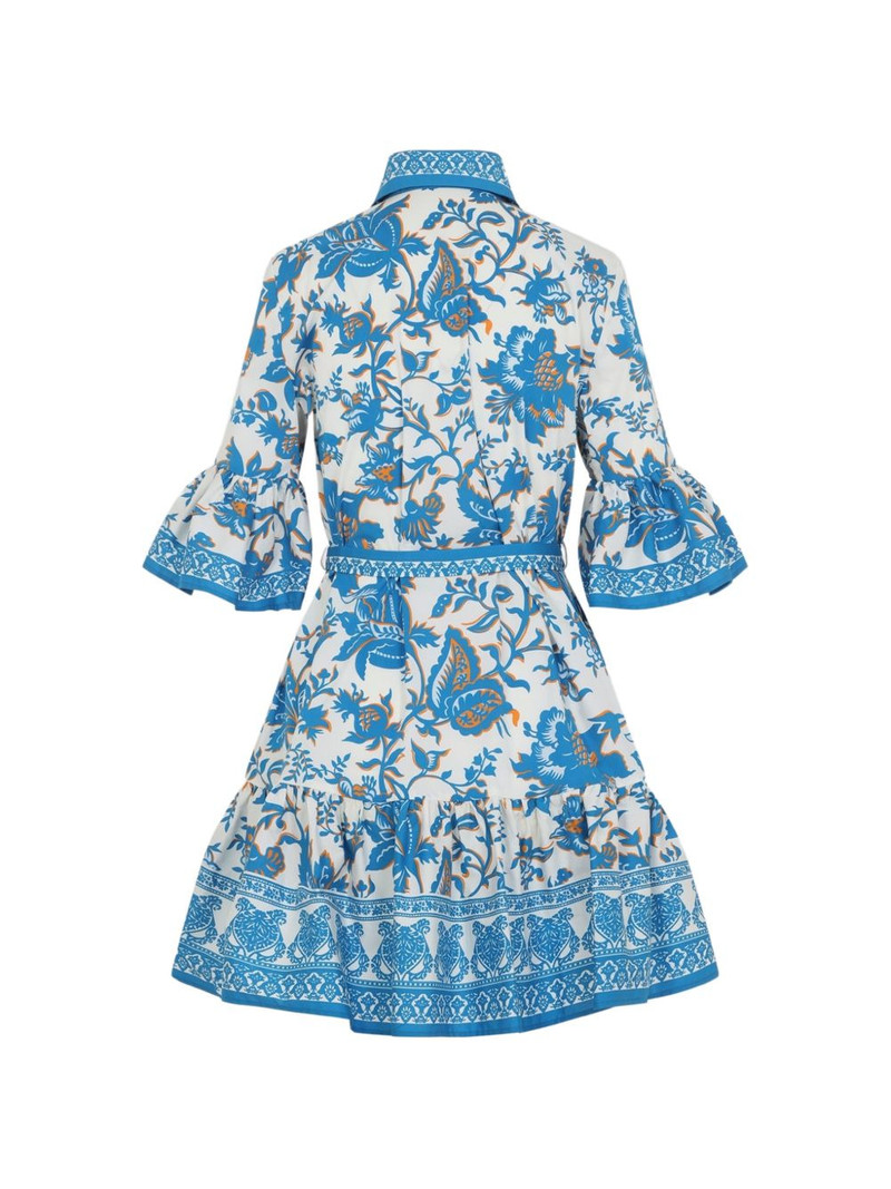 Etro floral-detail bell-sleeve mini dress outlook