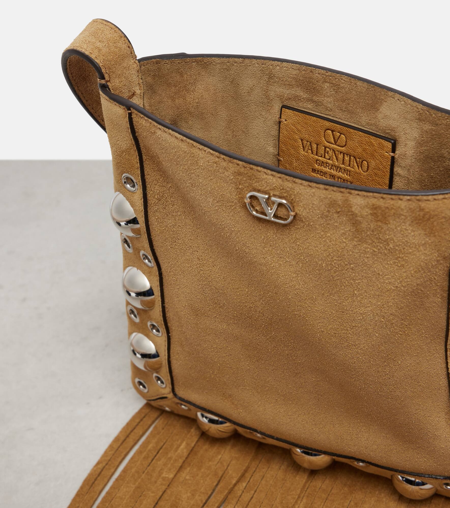 Nellcôte VLogo studded suede shoulder bag - 3