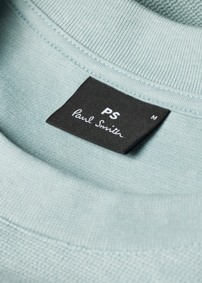Light Blue Textured Sweatshirt with Contrast Embroidery 4